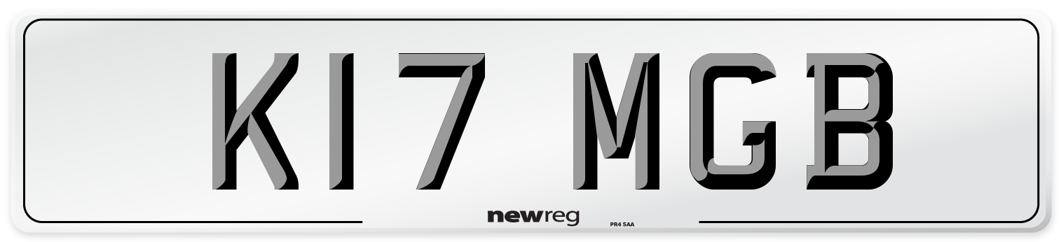 K17 MGB Number Plate from New Reg